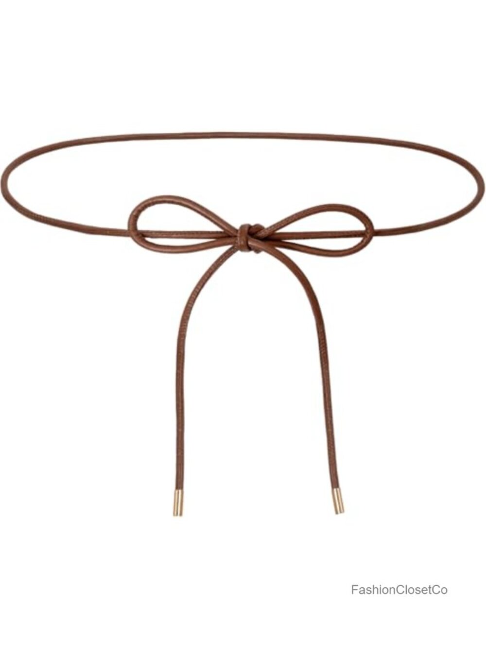 PU Leather Skinny Waist Belt Thin Knotted Waist Rope for Dresses